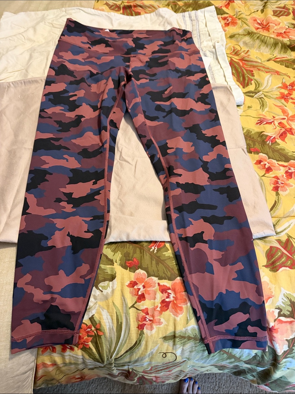 lululemon athletica Pink and Blue Camo Leggings